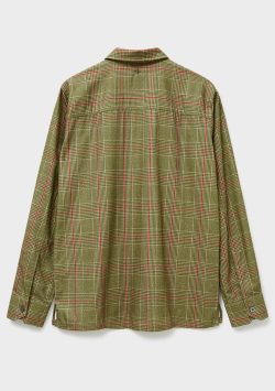 Recycled Flannel British Green Check Shirt Jacket - Image 3
